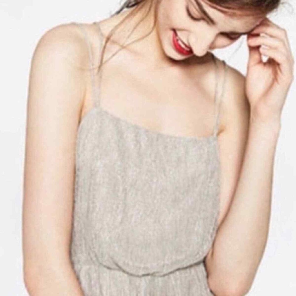 Zara silver shimmer flowy midi dress, size XS